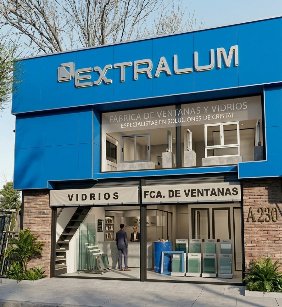 Fachada y local oficial Vidrios y Aluminios Extralum